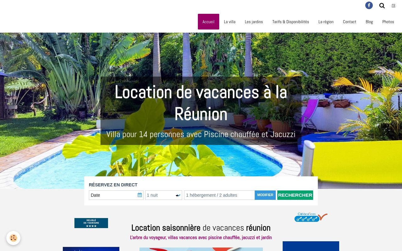 Capture de Location vacances Réunion, villa avec piscine et jacuzzi
