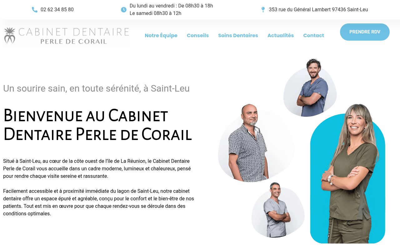 Capture de Cabinet Dentaire Perle De Corail Dentistes à Saint-Leu