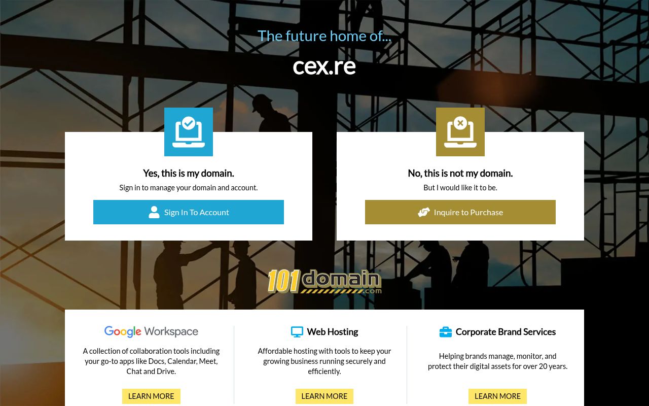 Capture de Future home of cex.re