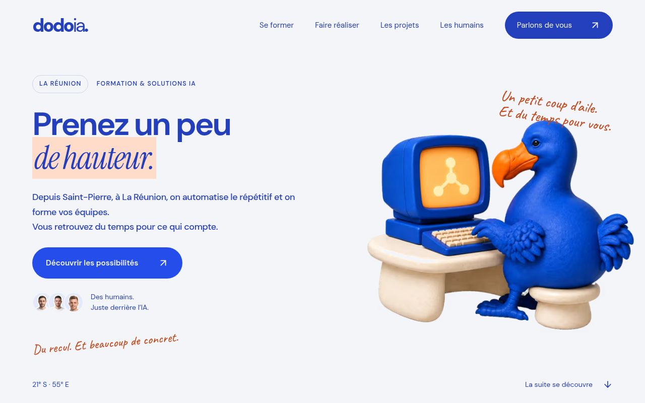 Capture de Formation et solutions IA à La Réunion