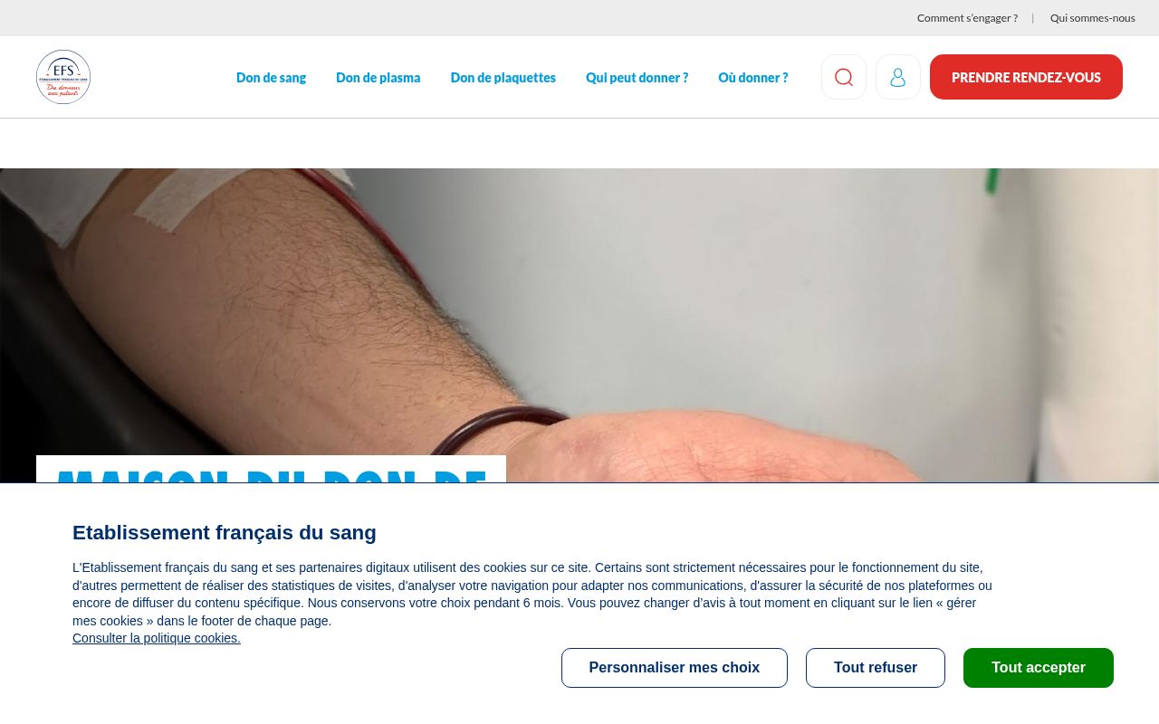 Capture de Etablissement francais du sang