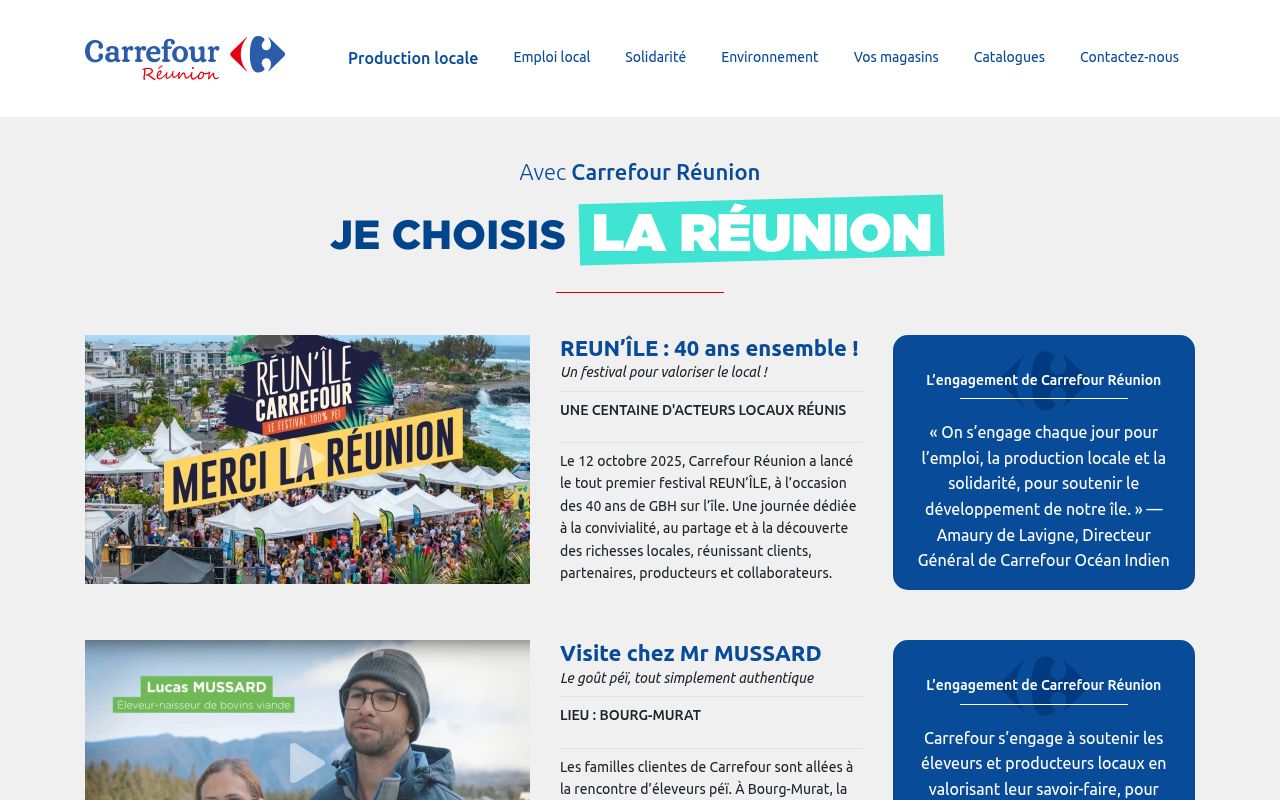 Capture de Carrefour Réunion s’engage dans la production locale
