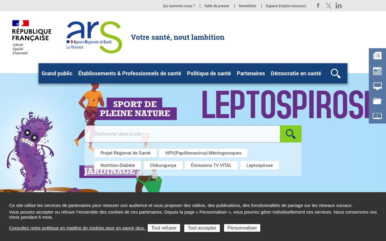 Capture de Agence Régionale de Santé La Réunion