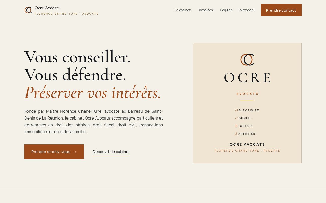 Capture de Ocre Avocats