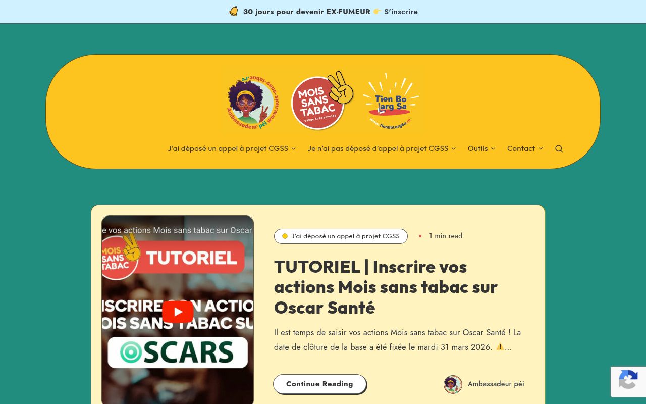 Capture de Site PRO Mois sans tabac La Réunion
