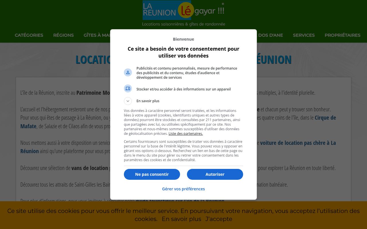 Capture de Locations de vacances à La Réunion