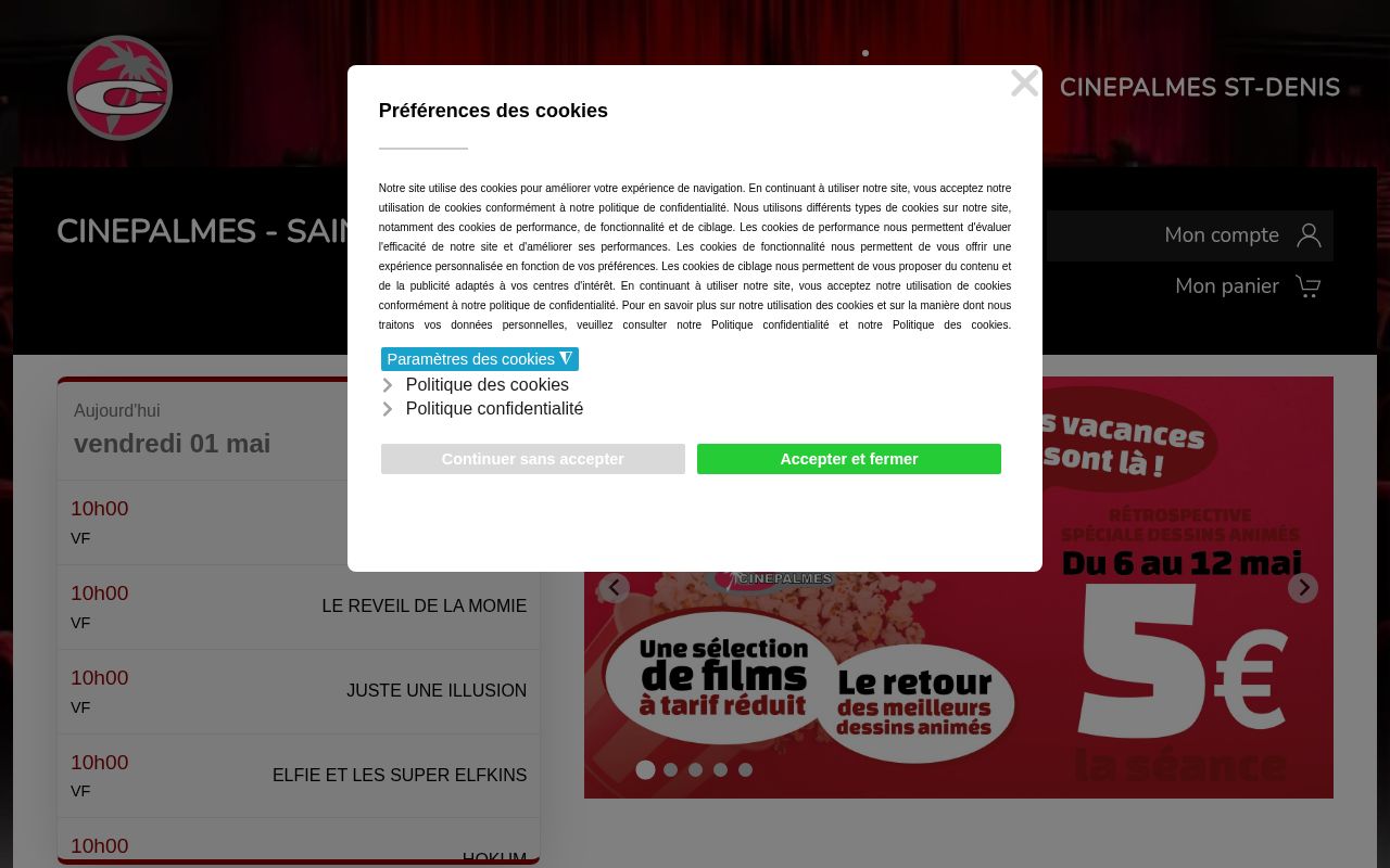 Capture de Programme, films, horaires