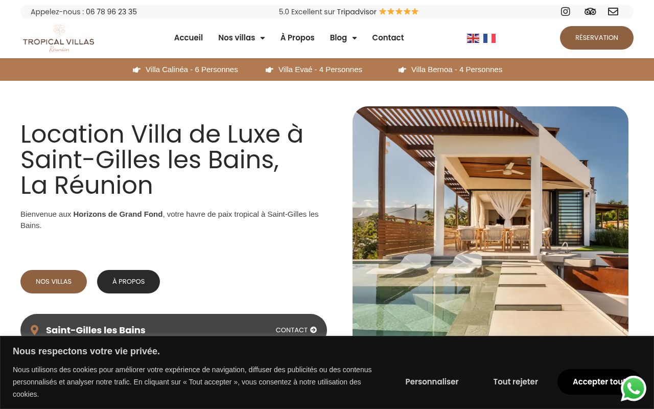 Capture de Villa Luxe Piscine Saint-Gilles, La Réunion