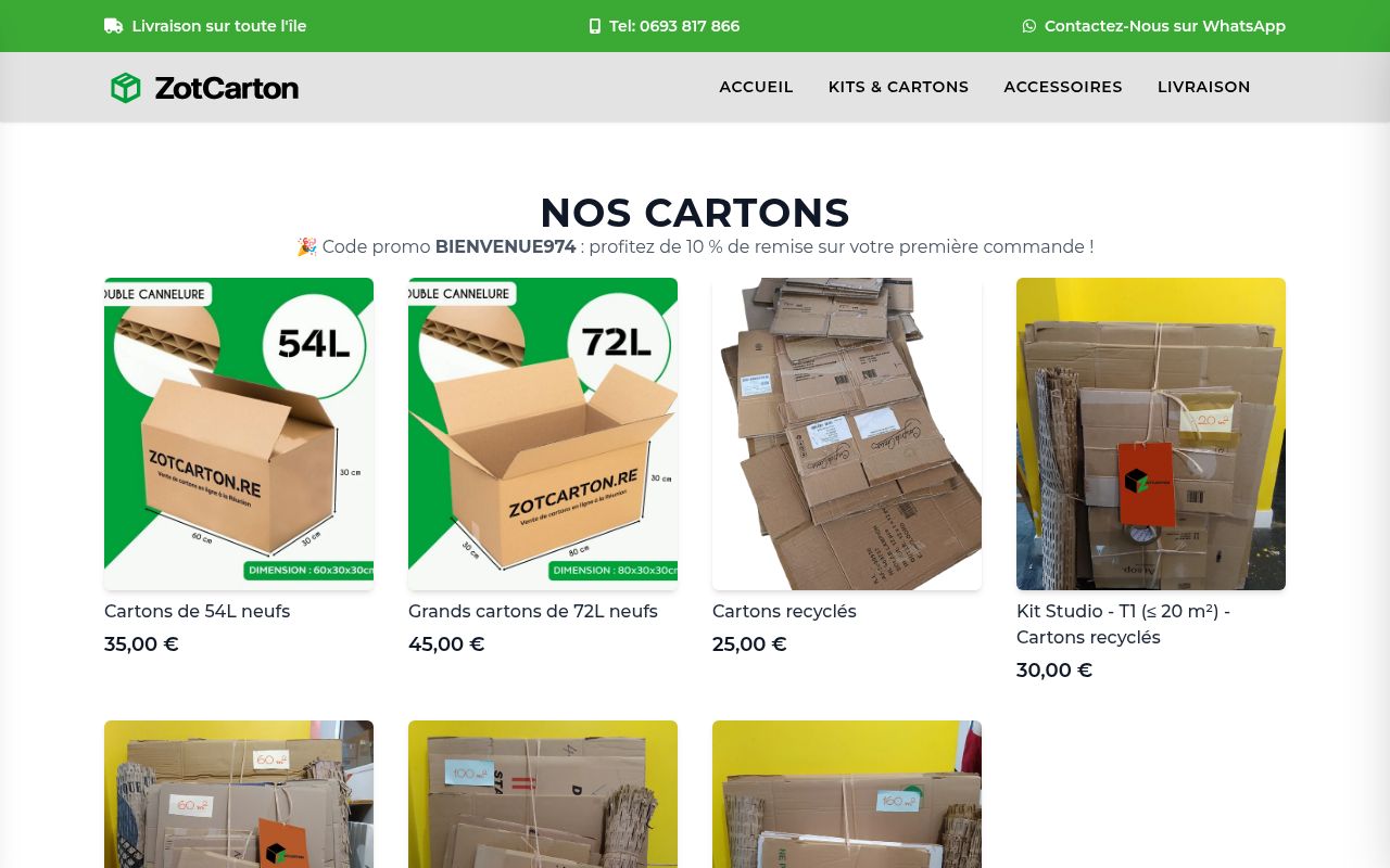 Capture de Cartons de déménagement à La Réunion